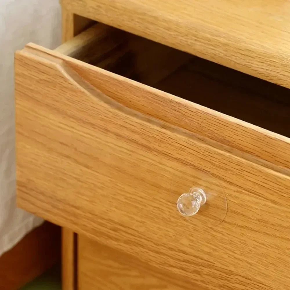 20/2pcs Transparent Crystal Door Knobs Cabinet Drawer Door Knobs Handles Self-adhesive Handle with Hook Function Door Wall Decor Quake