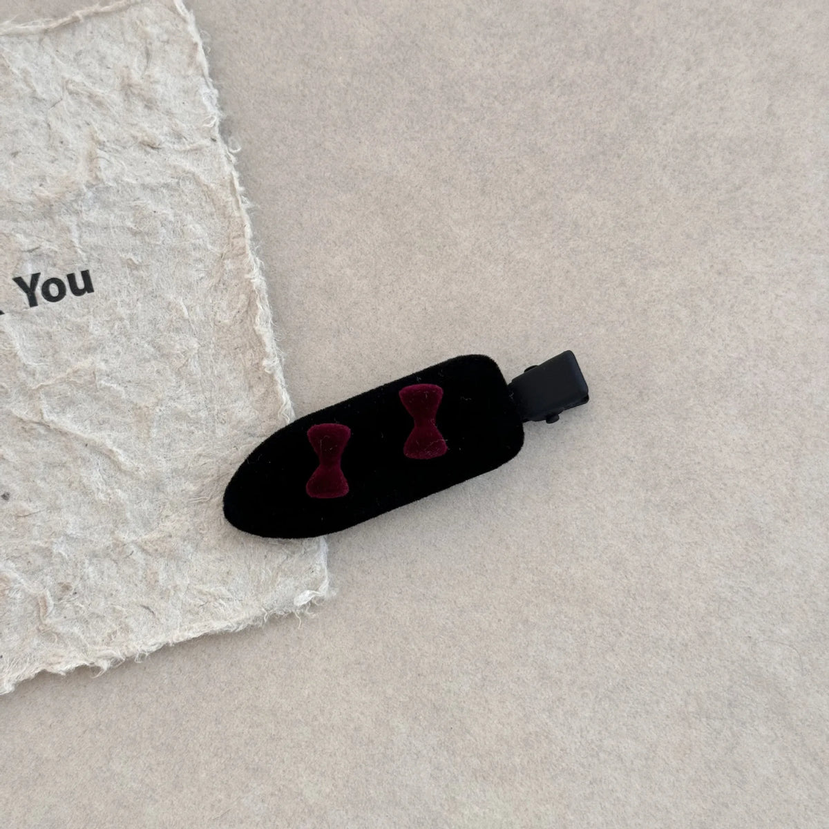 Velvet Bow Hair Side Clip Sweet Exquisite Bangs Hairpin Seamless Broken Hair Clip Temperament Edge Clip Hair Styling Accessories Quake bk