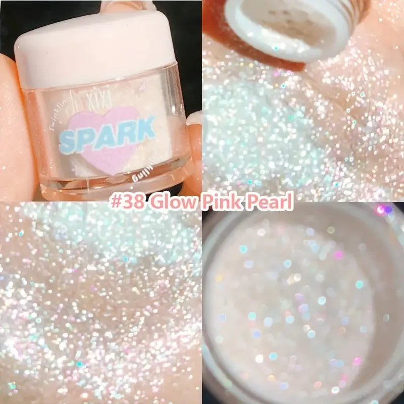 Shimmer Highlighter Powder,Contour Blush for Brightening and Defining Your Features Create a Sparkling Look,For Face and Eyes Quake 38