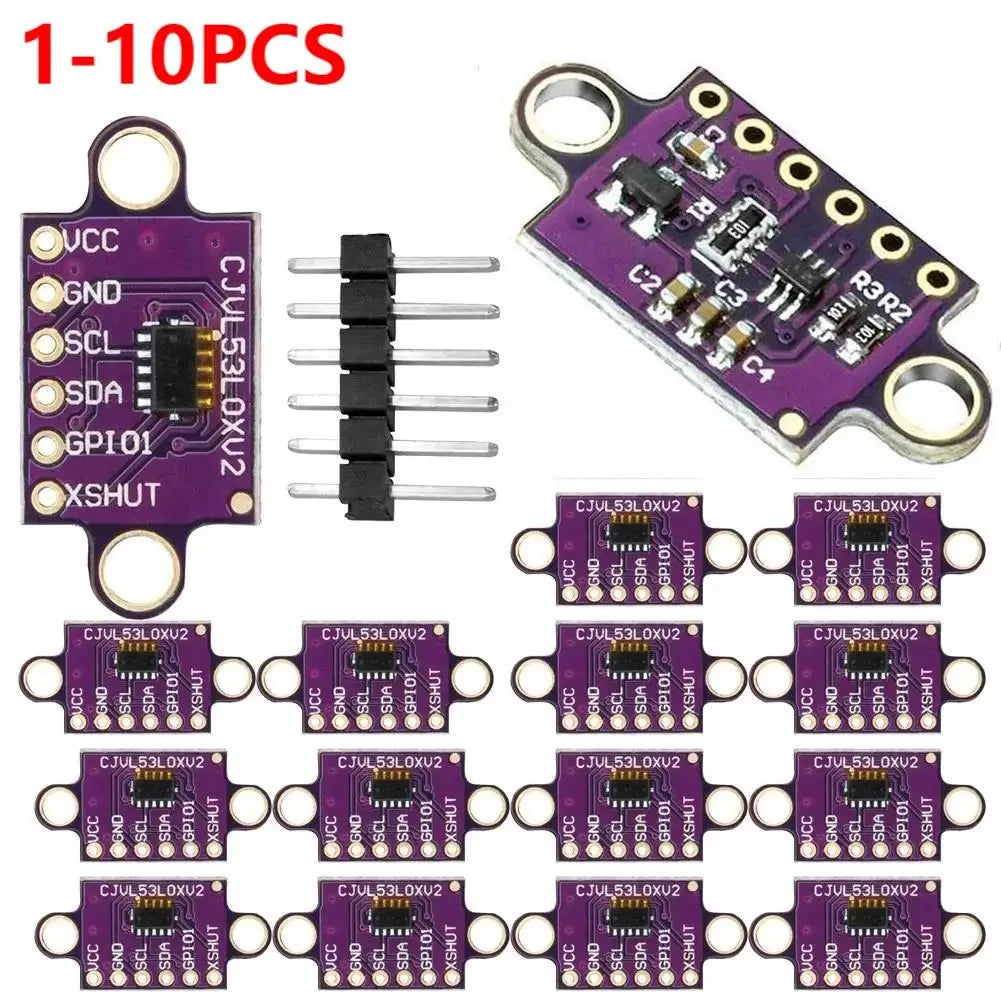 1-10PCS VL53L0X Time-of-Flight (ToF) Laser Ranging Sensor Breakout 940nm GY-VL53L0XV2 Laser Distance Module I2C IIC with Pin Quake