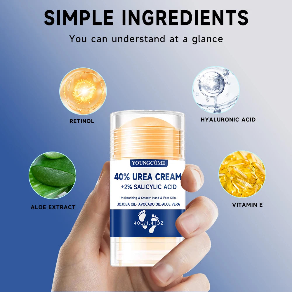 40% Urea Foot Cream +2% Salicylic Acid Moisturizing & Exfoliating, Cracked Heel Repair, Deep Hydration for Dry Feet Long protect Quake