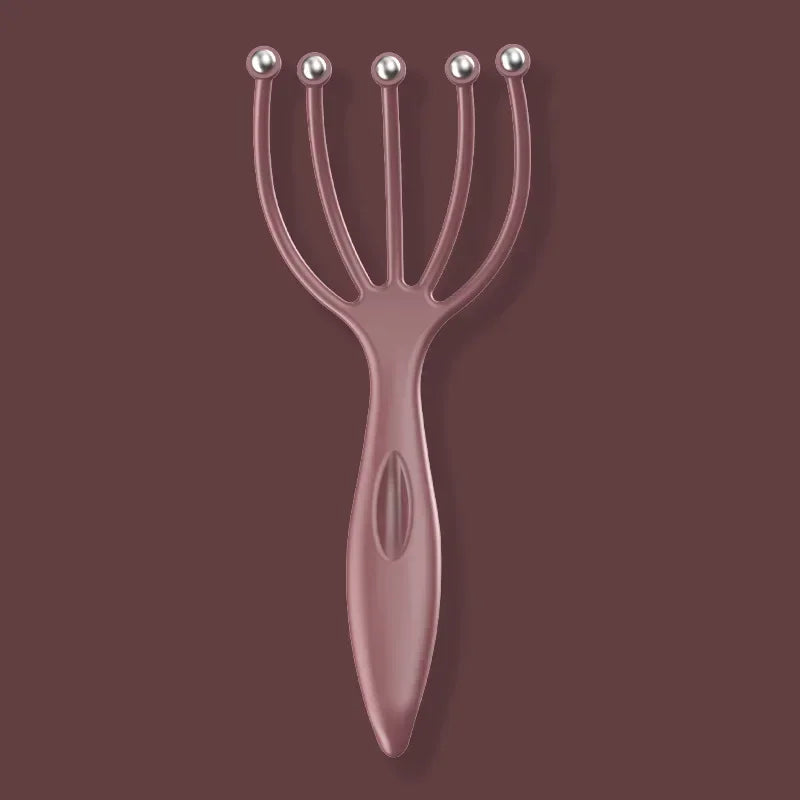 Head Relax Massager Healing Neck Claw Massage Anti-stress Pain Relief Octopus Scalp Spa Headache Stimulate Blood Circulate Quake Red