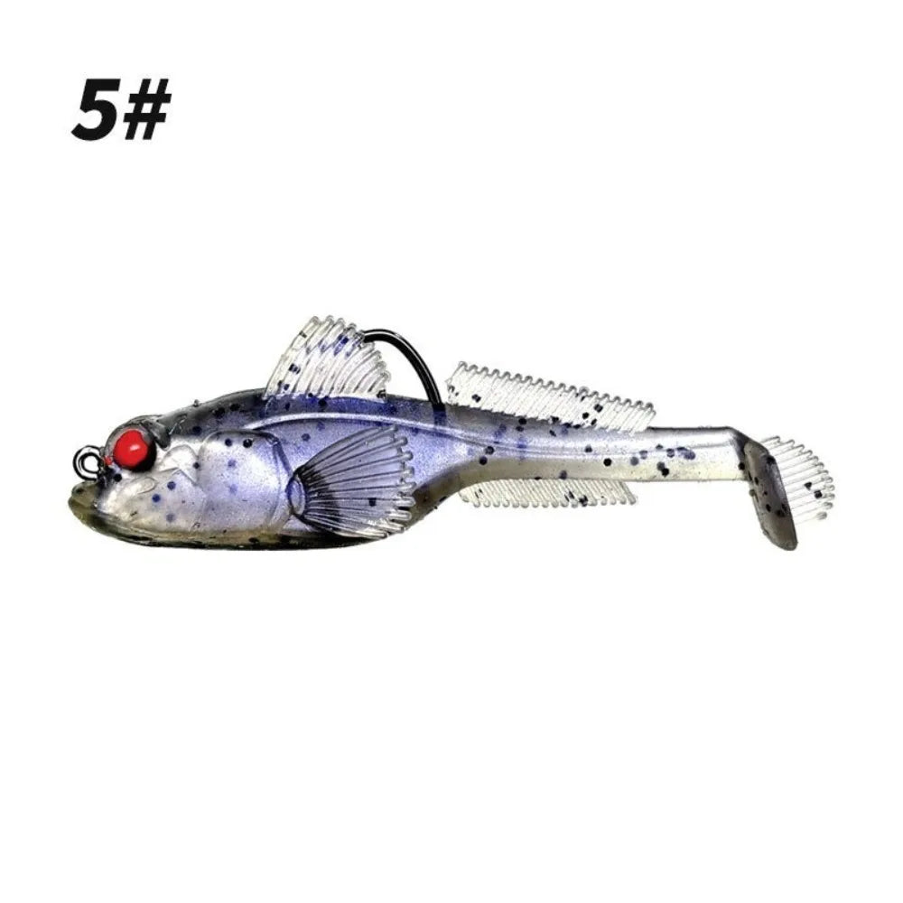 2pcs 9g Weight Silicone Goby Lure Jig Hook 12g Weight Sinking Soft Lure Perch Tackle Soft Material TPE Fishing Lure Bass Fishing Quake 12g 5-