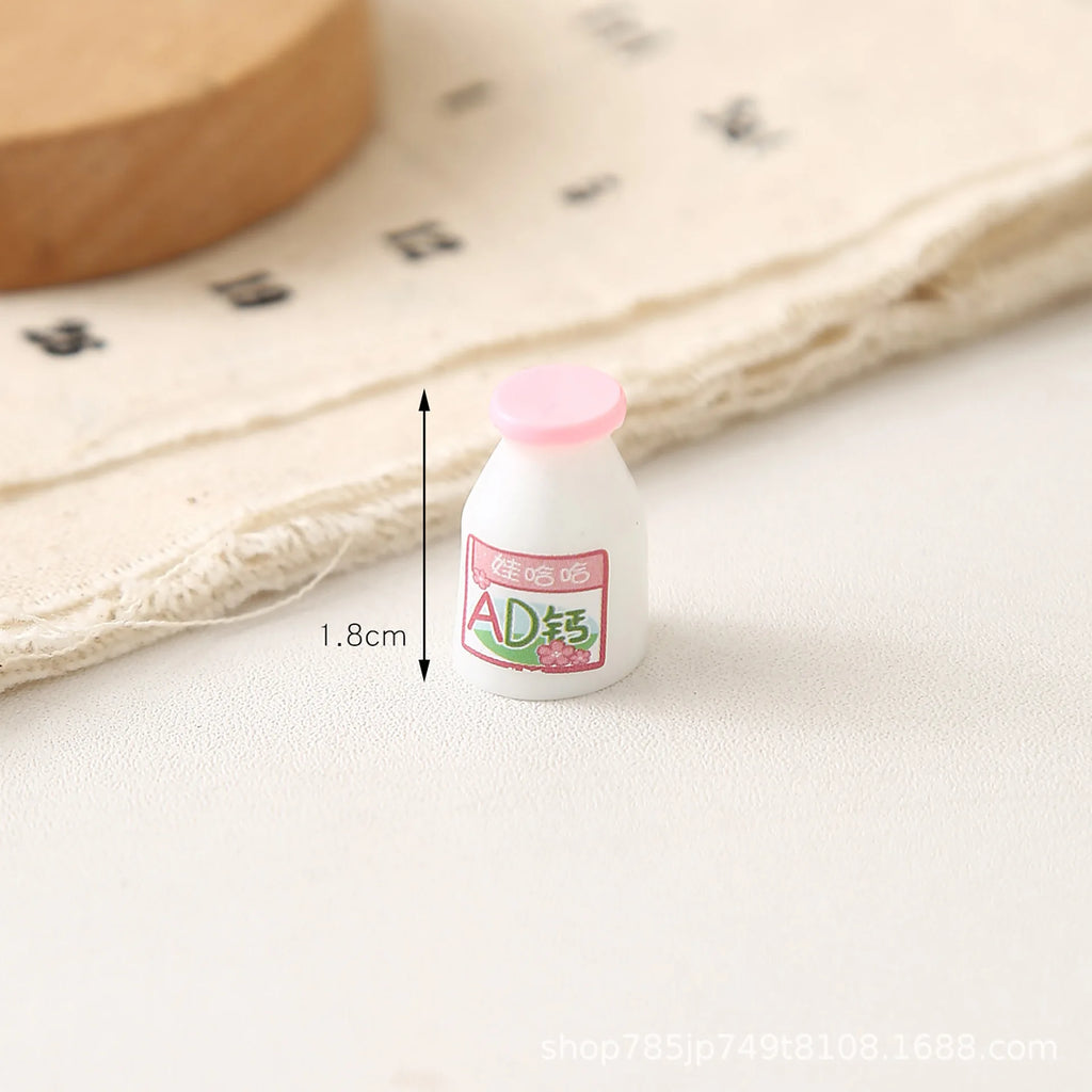 20pcs Simulation Food Play Miniature Flatback Resin Cabochon Strawberry Milk Boxed Fruit Milk Drinks For Dollhouse Kitchen Toys Quake No.5