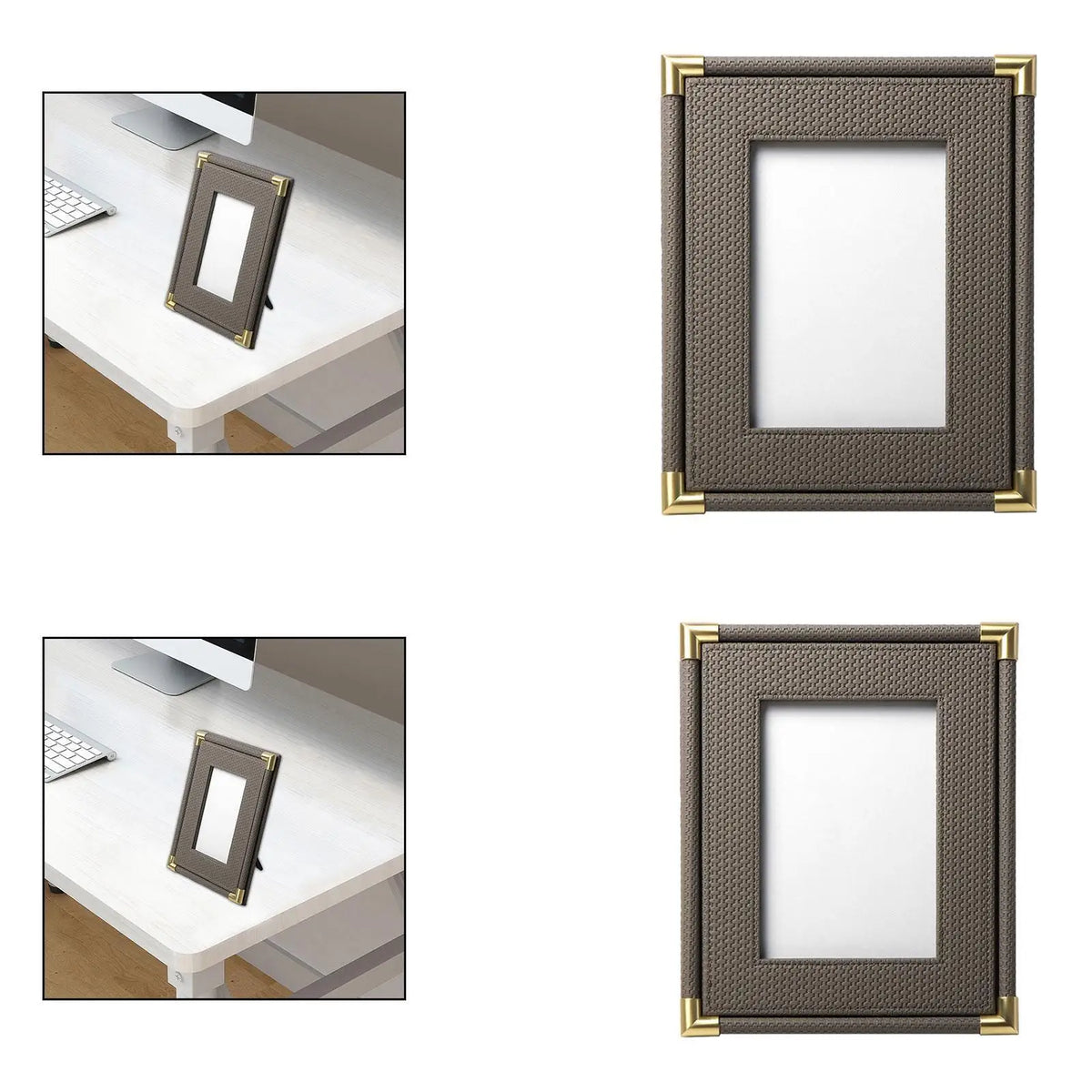 PU Leather Picture Frame Picture Frame Home Decor Modern Woven Leather Picture Quake