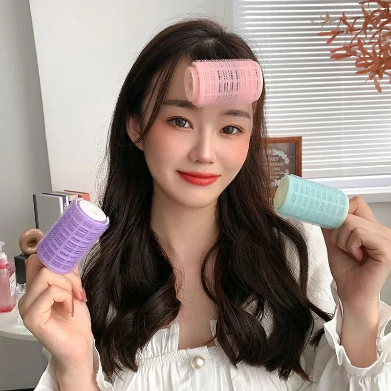 S/M/L Lazy Hair Rollers Hair Curlers Air Bangs Curling Rollers Plastic Self-adhesive Hair Curling Hairdressing Styling DIY Tool Quake