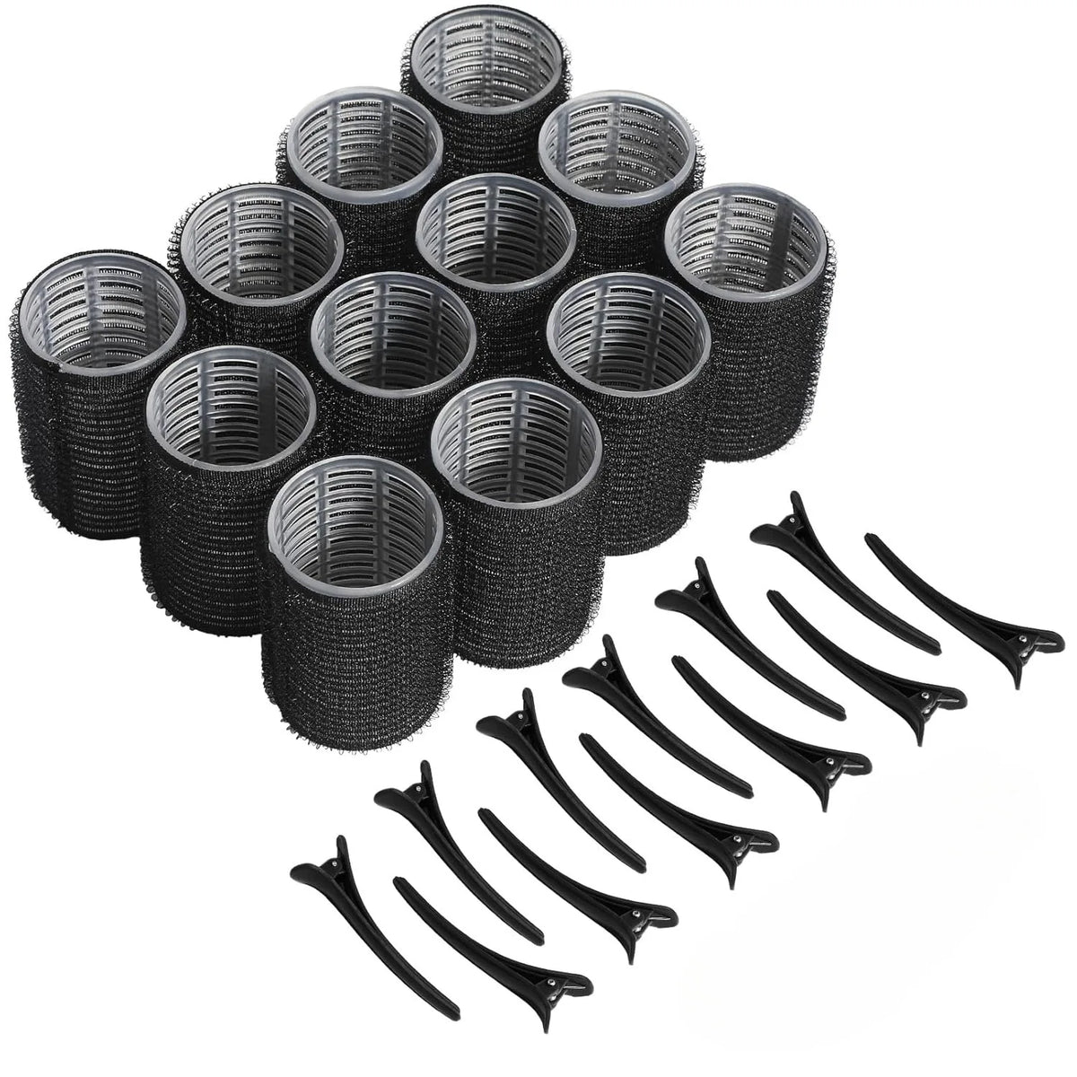 Plastic Hair Rollers Set Self-adhesive Hair Curlers 12pcs Heatless Rollers 12pcs Clips Salon Pro Curlers Hair Styling Tools New Quake