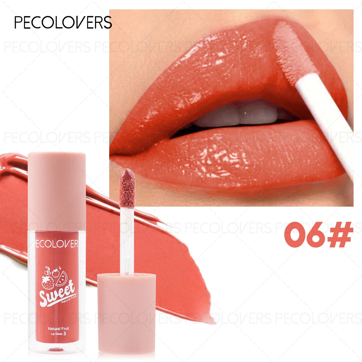 1 Pcs Fruit Flavor Lip Gloss, Hydrating Non-sticky Lipstick, for Dry Lips, Vibrant Colors, Daily Makeup, Lip Glaze Quake 06