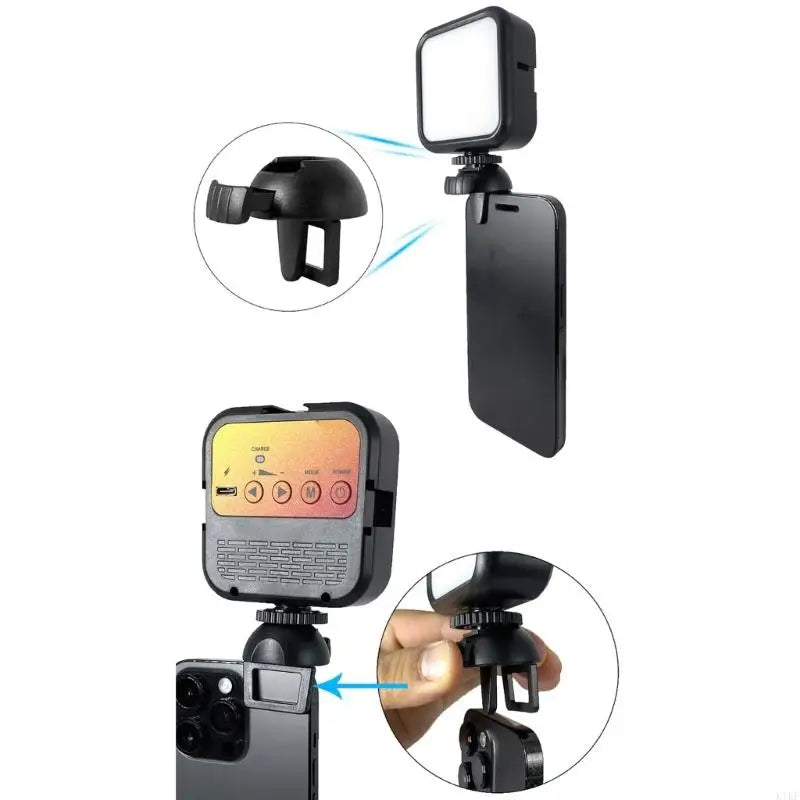 Phone and Tablet Beauty Light Mounting Clamps, 2-Pack Adjustable ABS Holders with No-Tool Installation for Video Calls, K1KF Quake