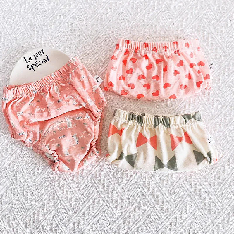 8-18KG Nappy 3 Pieces/lot Baby Training Pants 6 Layers Bebe Cloth Diaper Reusable Washable Cotton Elastic Waist Cloth Diapers Quake