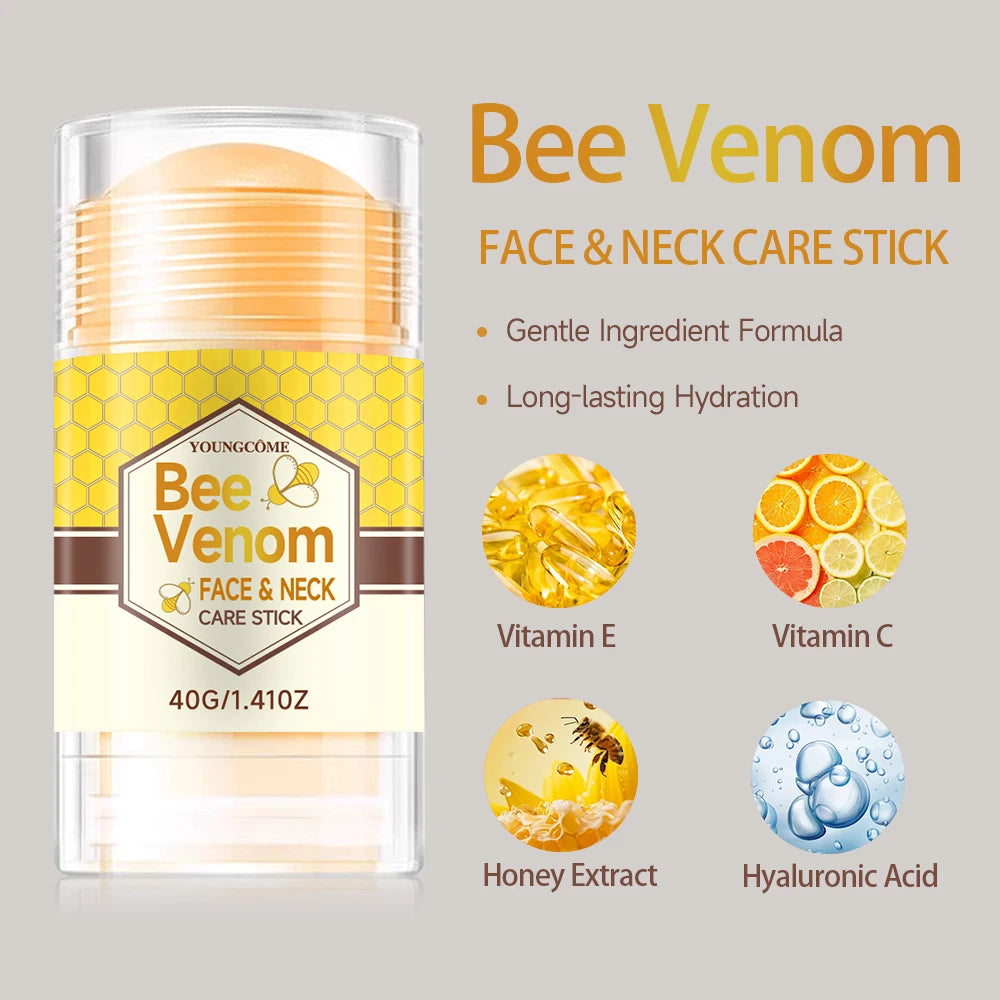  Bee Venom Face & Neck Care Stick Deep Hydrating Facial Care Moisturizing Cream Suitable for Dry Neck Skin Repair Quake