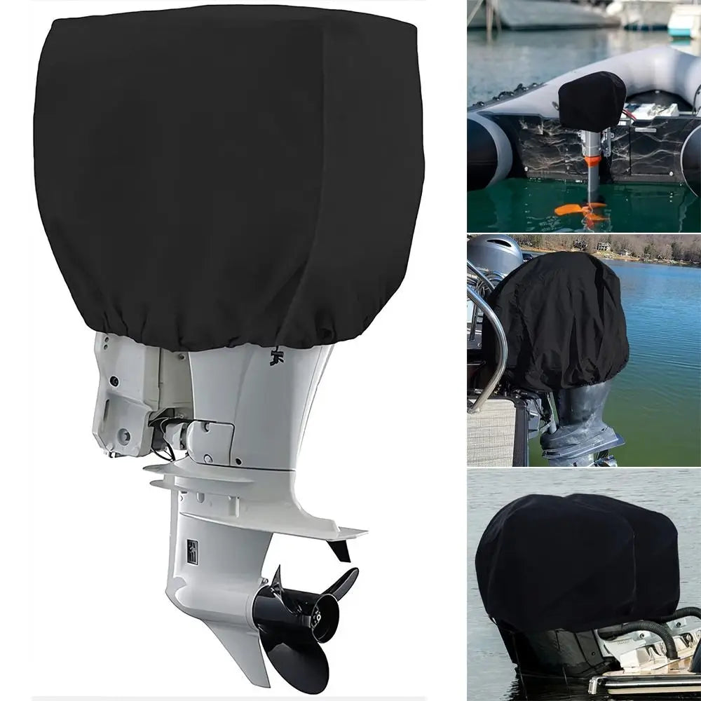 New 15-150HP Full Outboard Engine Cover Anti-scratch 210D Oxford Cloth Motor Engine Boat Cover Sun Protection Paddle Hoist Cover Quake