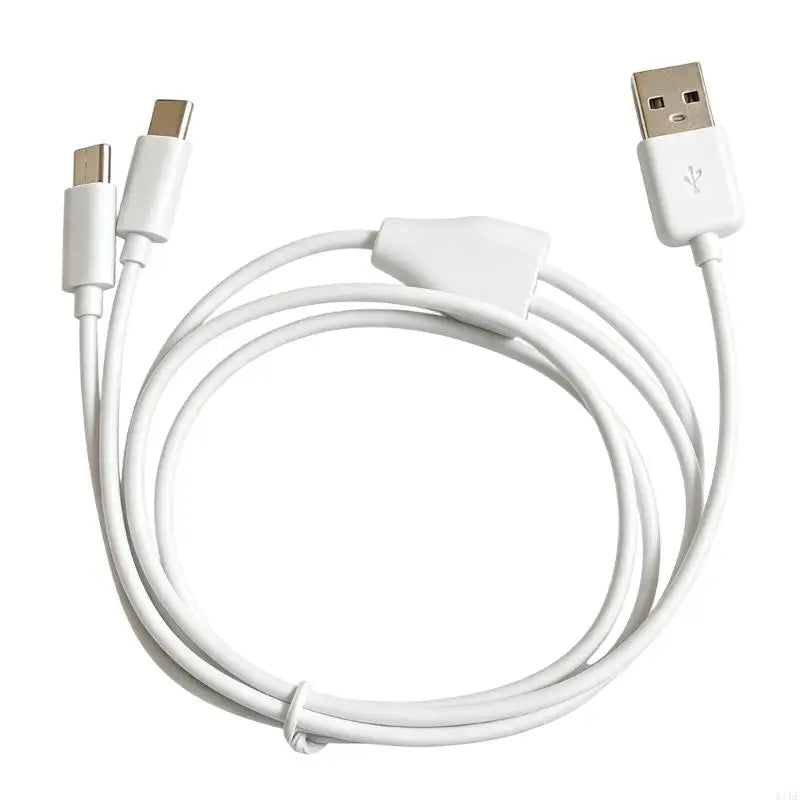 Type C Split Charging Cable 75Cm+25Cm USB C Chargers Wire For Convenient Use K1KF Quake White CN