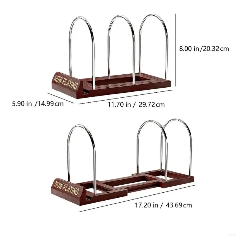 Sophisticated Album Holder With metal Finishes Stores 50 Records Vertically To Avoid Warping K1KF Quake