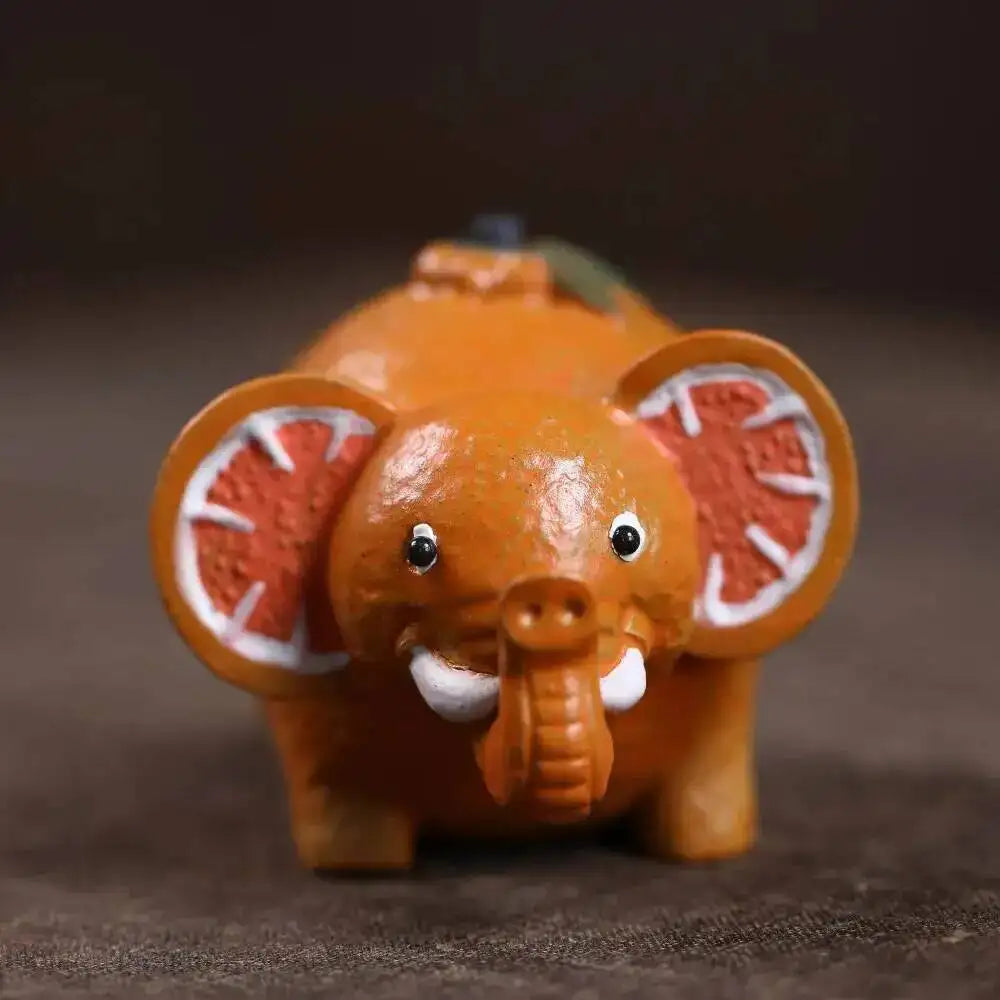 Yixing Zisha Tea Pet Elephant Ornament Original Mineral Handmade Creative Orange Object Prime Minister Tea Play Tea Table Tea Quake Its Trunk Raised