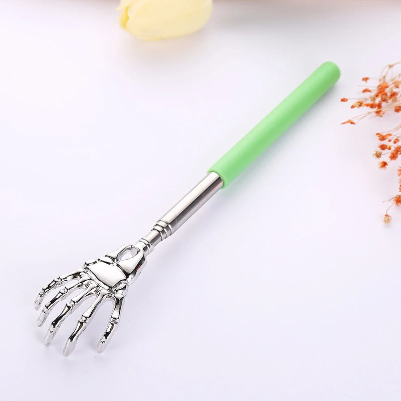 Stainless Steel Back Scratcher Telescopic Claw for Back Scraper Massage Relax Old Man Happy Health Products Massage Tools Quake green