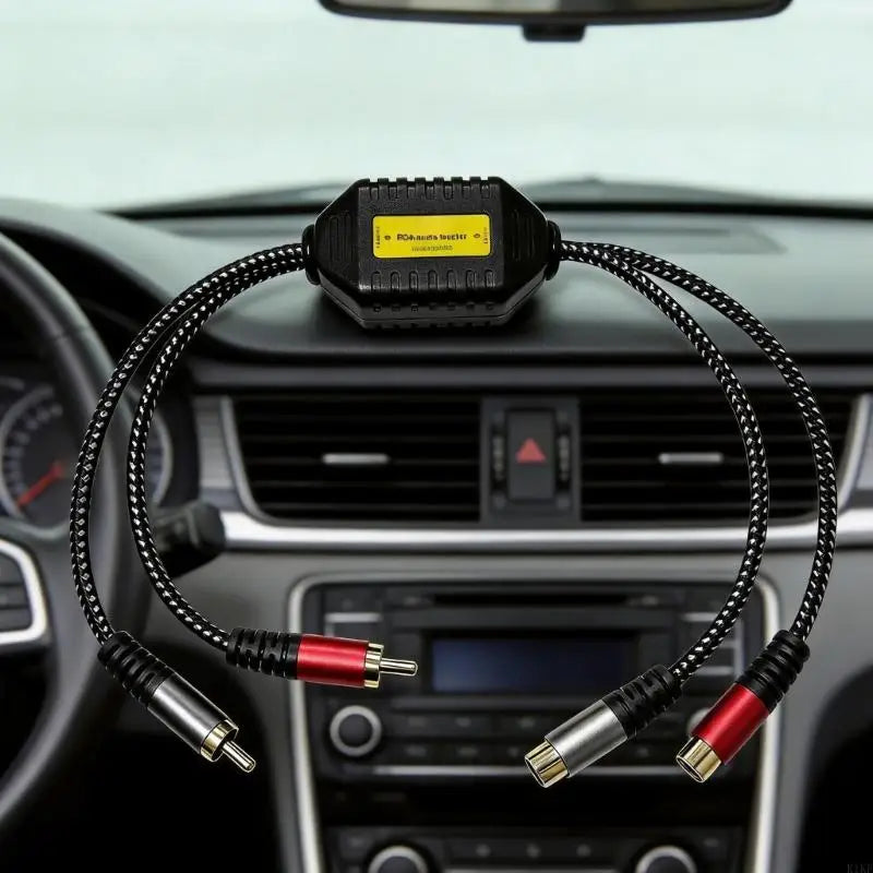 Mini Ground Looping Noise Isolator 2Channel Inlines Filter with Gold Plate Connectors Braided Cable for Car Music K1KF Quake