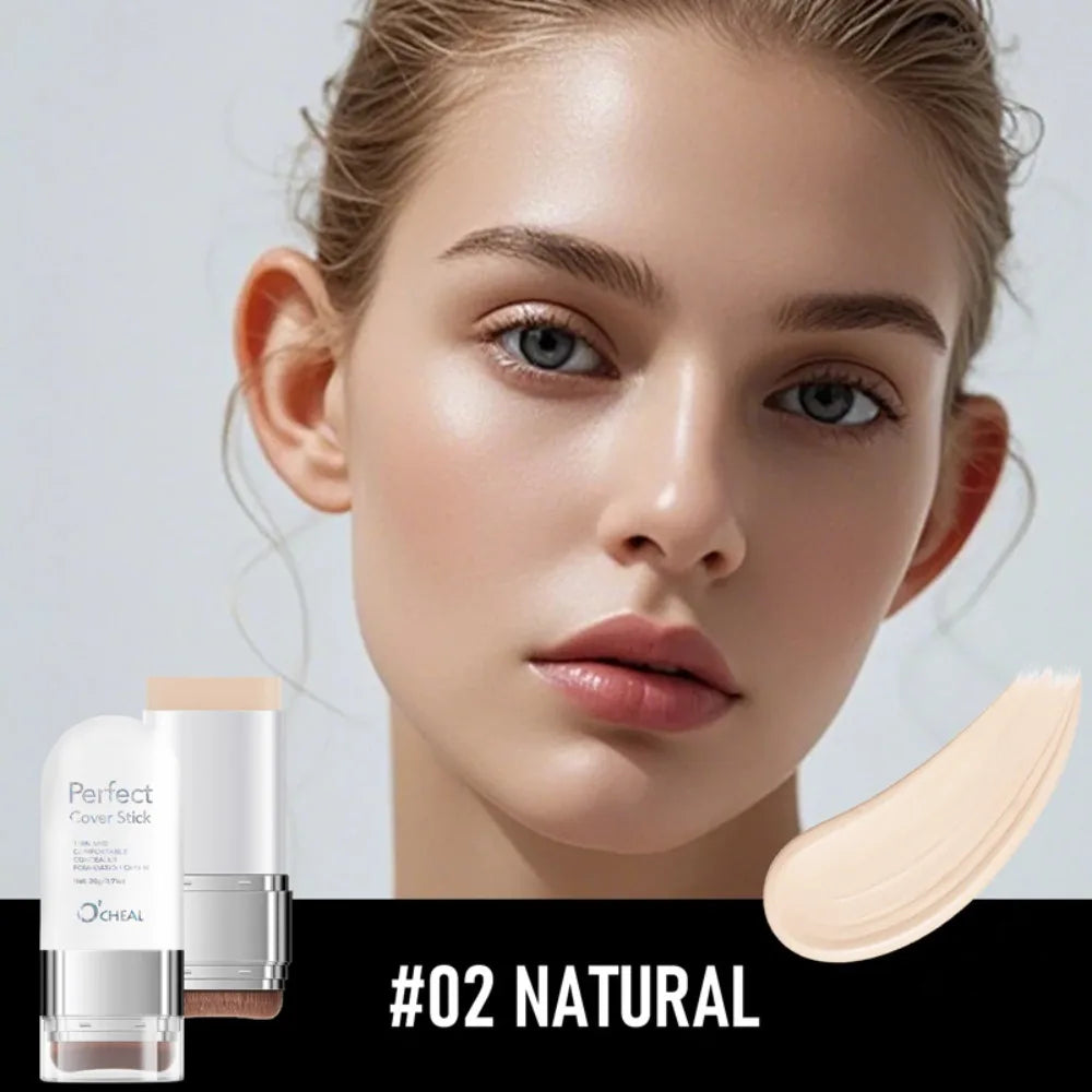 Thin and Comfortable Perfect Cover Stick Instant Natural Long-lasting Foundation Cream Waterproof Dewy Makeup Quake 02 Natural