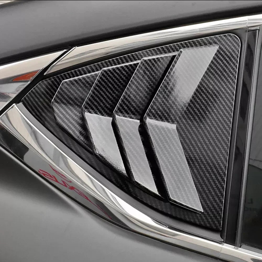 For Lexus ES250 ES350 ES300h 2019-2023 Car Rear Louver Window Side Shutter Cover Trim Sticker Vent Scoop ABS Carbon Fiber Auto Quake