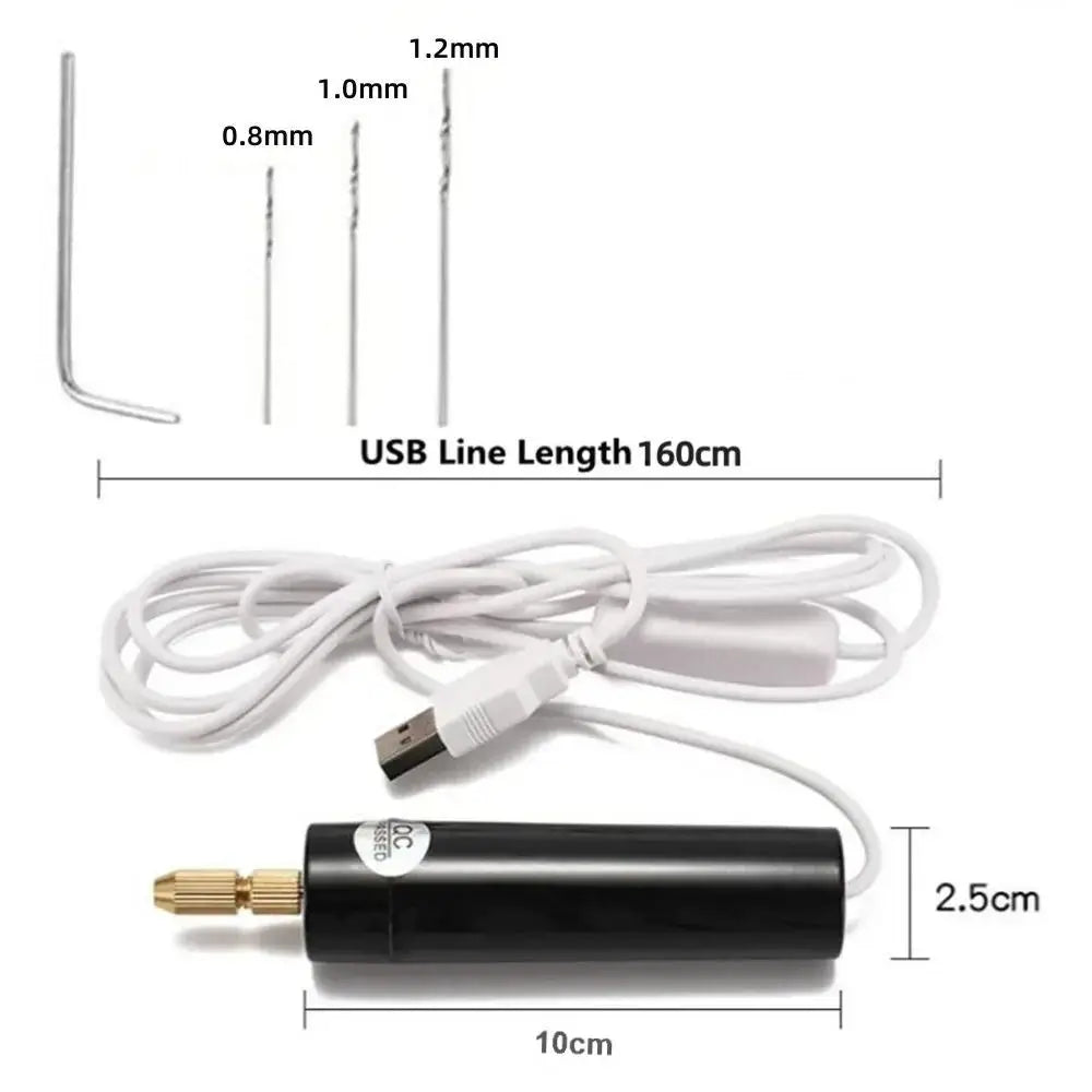 Handheld Mini Electric Drill DIY Electric USB Electric Drill Tools For Epoxy Resin Jewelry Making Wood Craft Engraving Pen Tool Quake