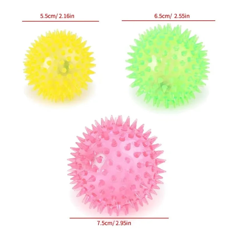 Pet Glow Toy Ball Bite Resistant Stretchy Glowing Sting Ball Dog Teething Cat Interactive Toys Pet Supplies Quake