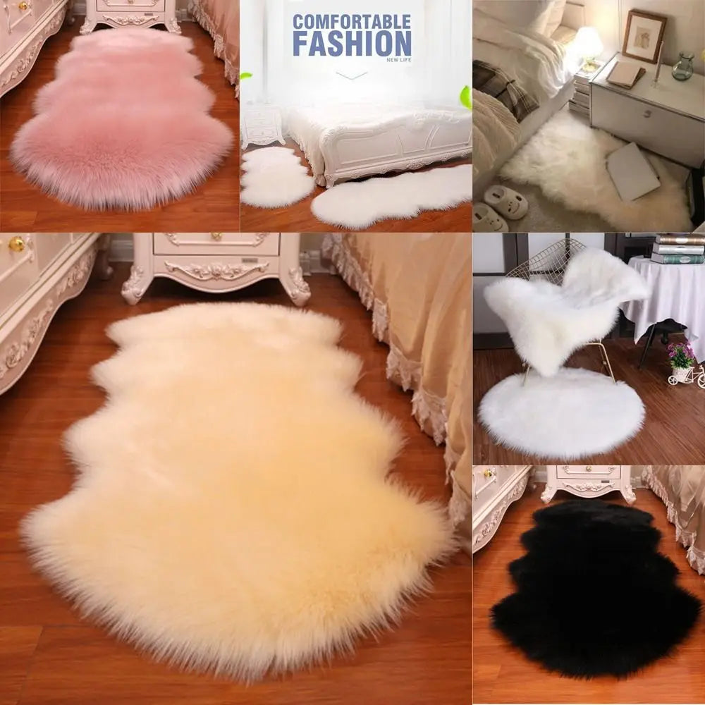 Soft Faux Fluffy Shaggy Rugs Artificial Sheepskin Long Hair Carpet Floor Wool Fluffy Soft Mat Home Decor Non Slip For Bedroom Quake