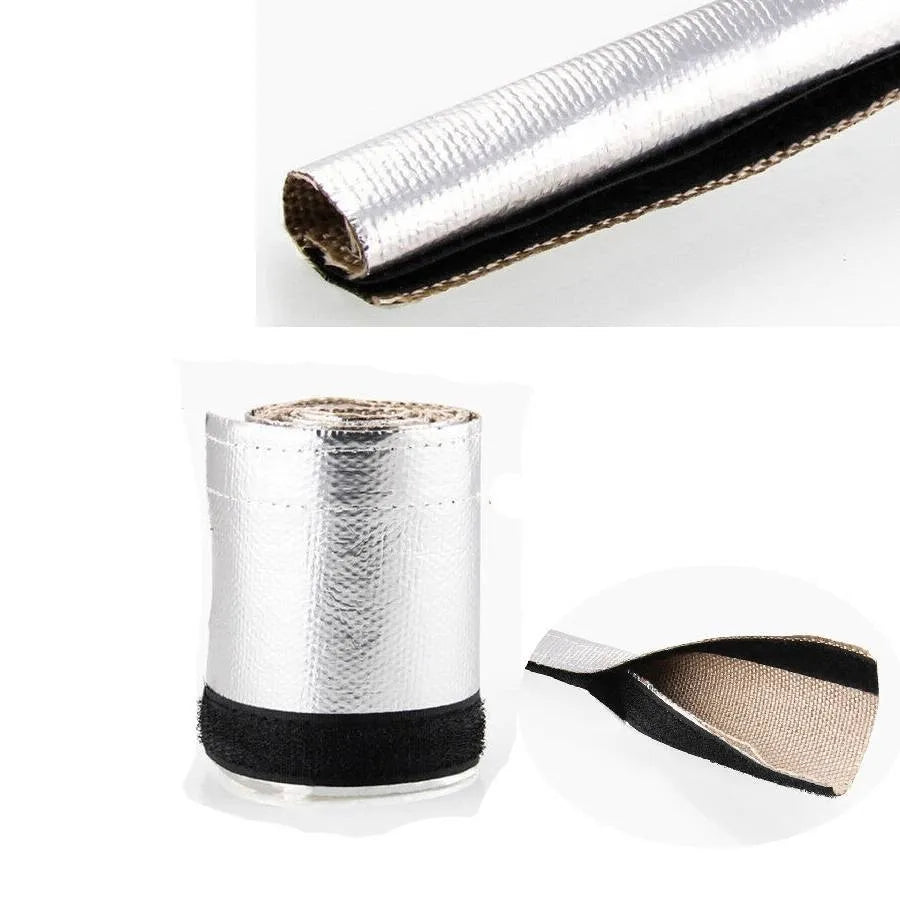 Black Silver Hose Cover High temperature Protection Removal 1Pc Heat Shield Insulated Protect Sleeve Convenient Quake A