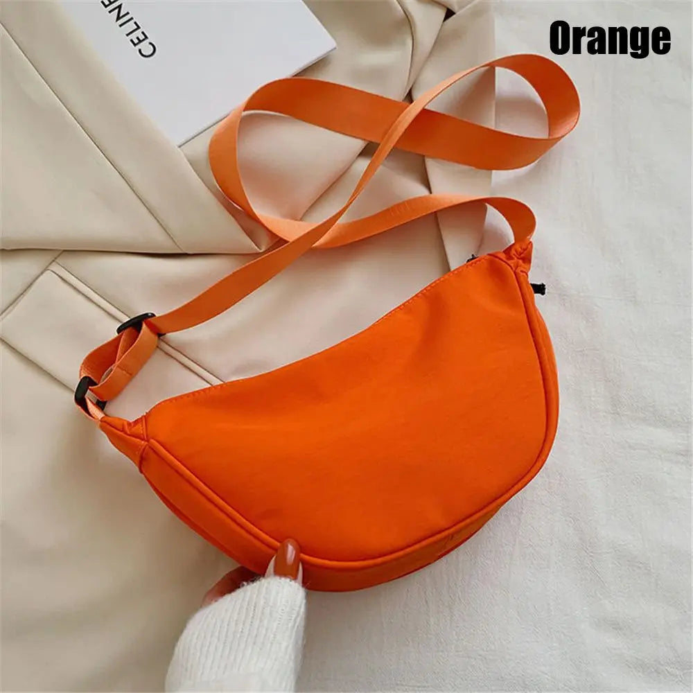 Fashion Casual Hobos Portable Underarm Bag Shoulder Bags Cross Body Bag Chest Bag Quake orange