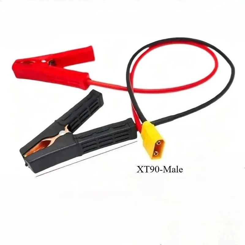 DIY Universal XT60/90 to Alligator Clips Cable 10/12AWG High Current Wire for Battery Charging Model Aircraft Power Connection Quake XT90-Male 10AWG 0.5M