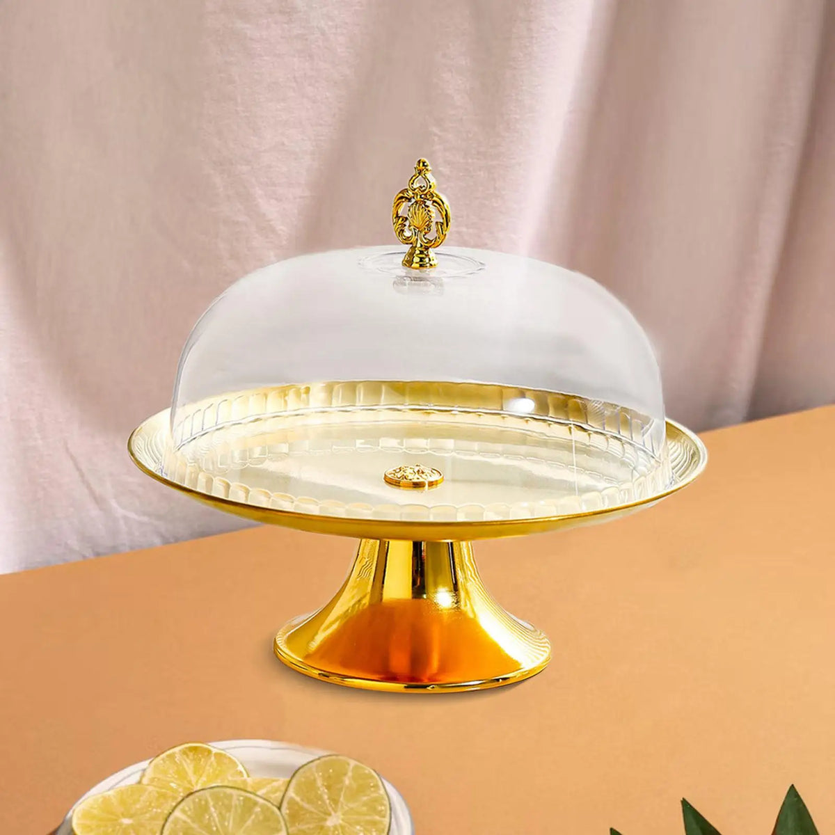 Cake Stand Decorative Multiuse Pedestal Covered Serving Platter with Dome for Muffins Holiday Treat Cupcakes Pastries Restaurant Quake