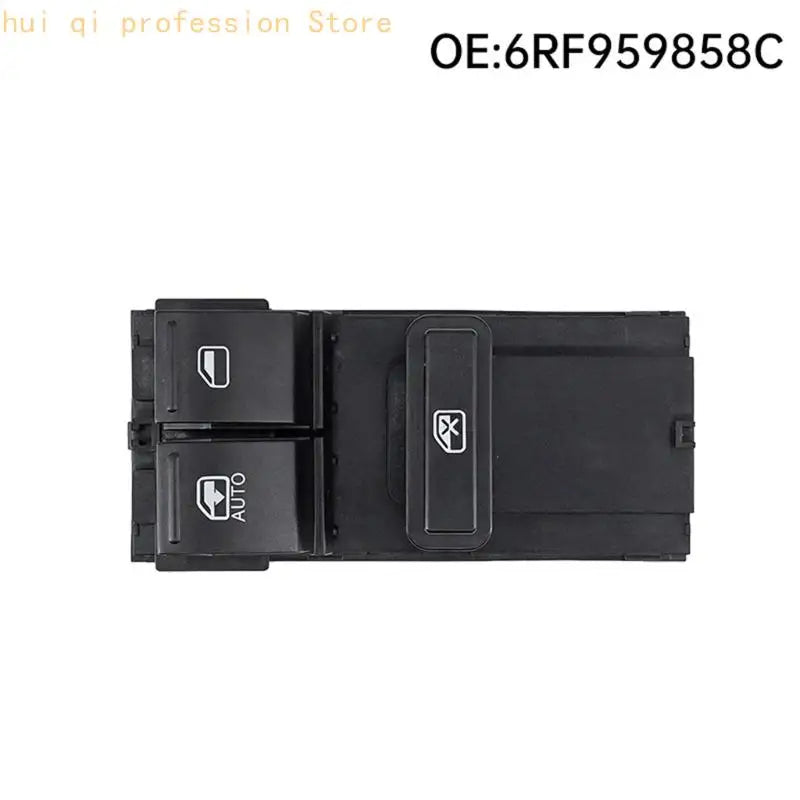 Door Glass Lift Button Assembly for Car Repair Service, Black Window Control Housing with Lock Control and Ref 6RF959858C for Quake