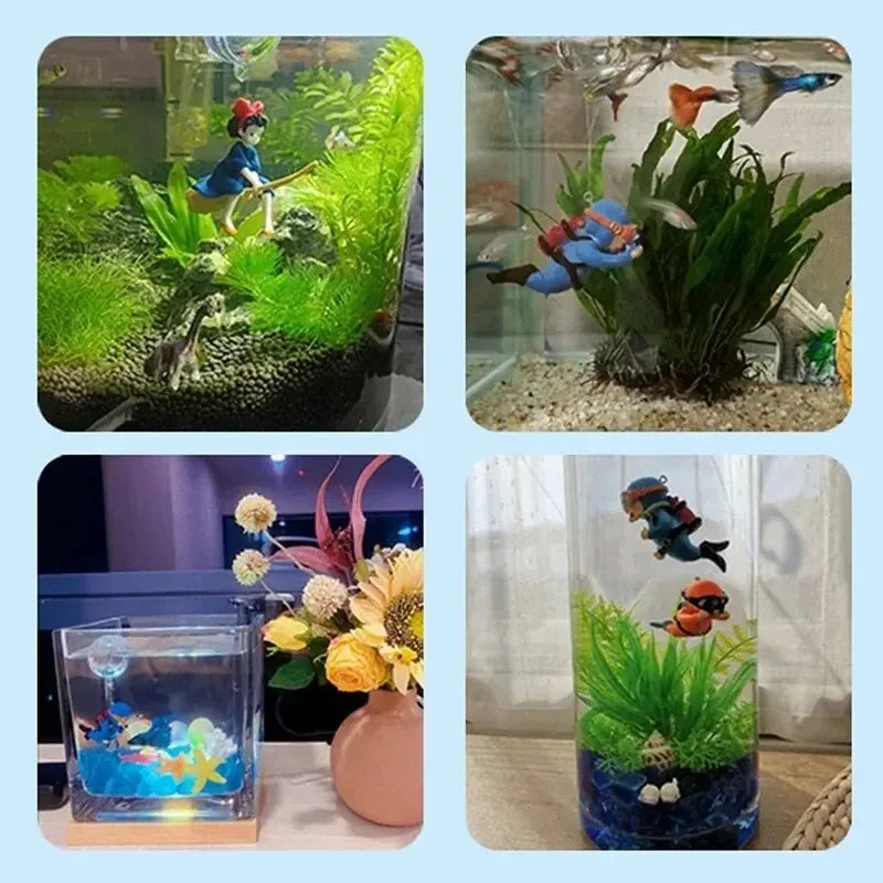 Realistic Floating Diver Ornament For Aquarium - Add Fun & Style To Your Fish Tank Decor, Unique Underwater Scene Enhancer Quake