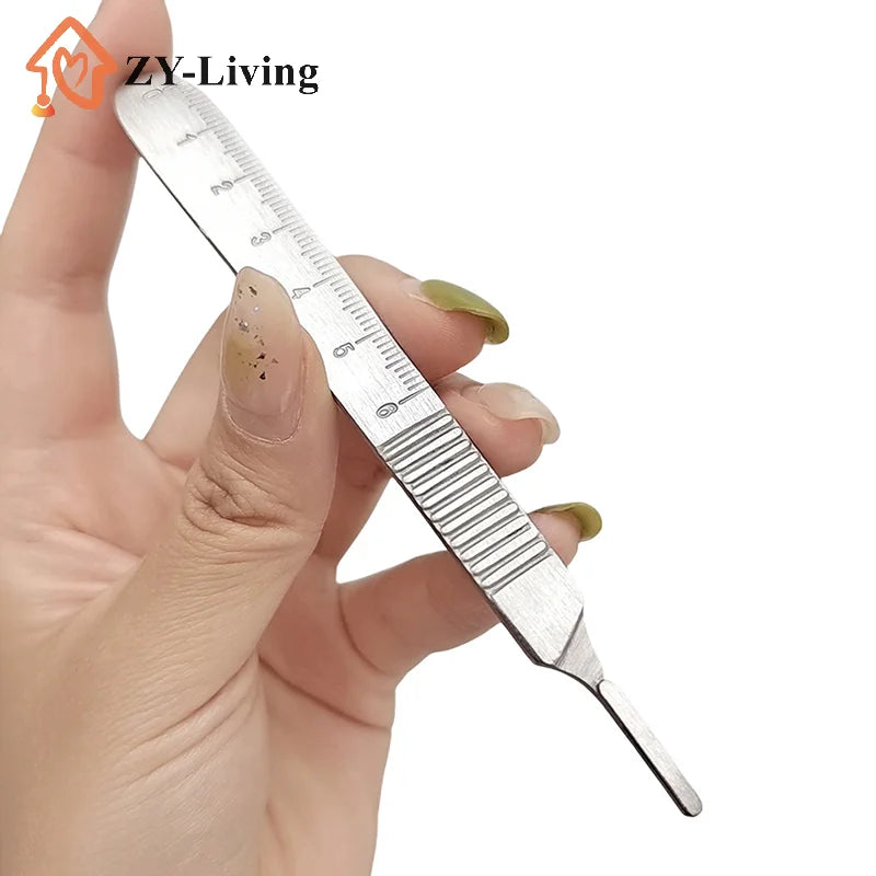 1Pcs Dental Surgical Scalpel Handle #3 # 4 Stainless Steel Thickened Knife Holder Quake