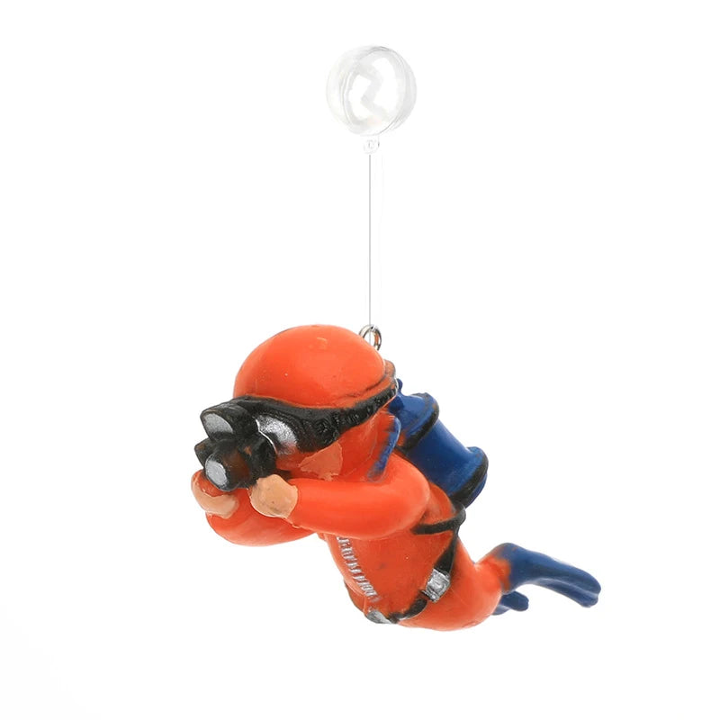 Floating Diver Aquarium Ornament - Realistic Submarine Diver Decoration for Fish Tank, Adds Fun & Style to Your Aquatic Setup Quake Diver Camera Orange