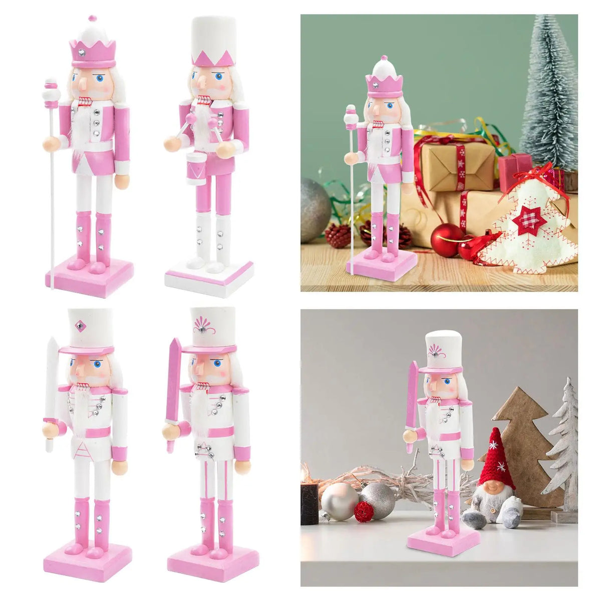 Nutcracker Figurine Photo Props Christmas Decor Christmas Nutcracker Soldier for Party Festival Holiday Christmas Tree Birthday Quake