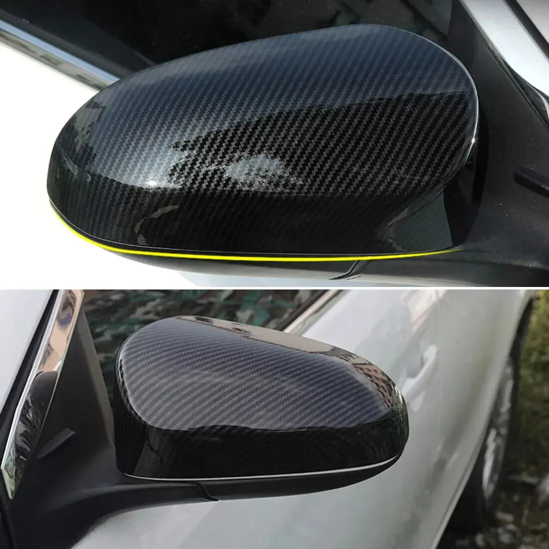 For Toyota Corolla Camry 2014-2018 Car Sticker Rearview Side Mirror Cover Wing Cap Exterior Door Rear View Case Trim Carbon ABS Quake