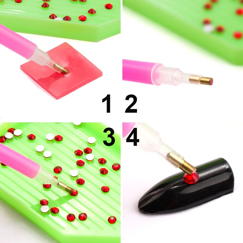 Wax Dotting Pen Professional Nail Art Rhinestones Gems Crystal Pick Up Tools Nail Rhinestones Pick Up Pencil Manicure DIY Tools Quake