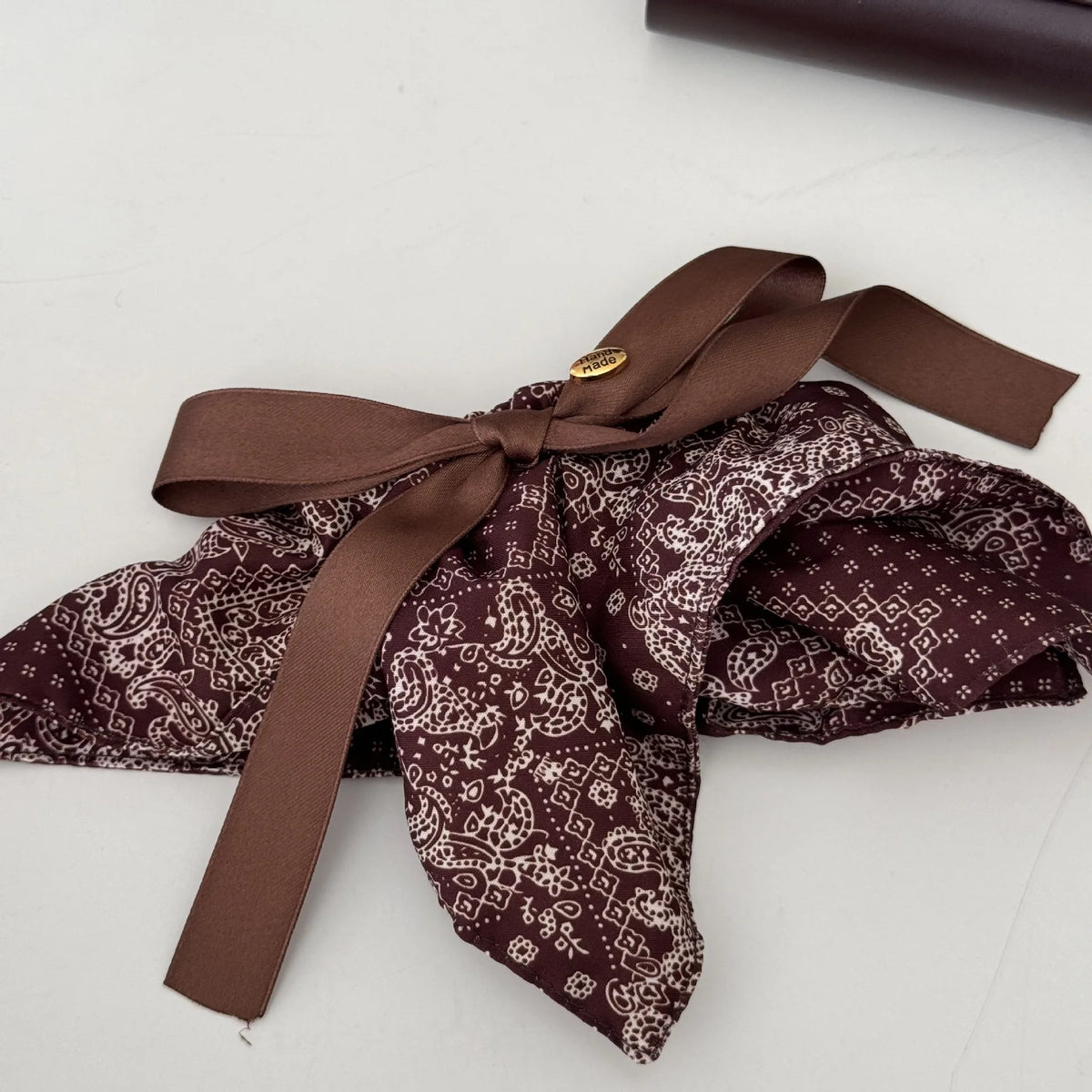 Vintage Floral Bow Ponytail Clip Korean Style Simple Elegant Fabric Pleated Skirt Spring Clip Back of The Head Ponytail Clip New Quake cf