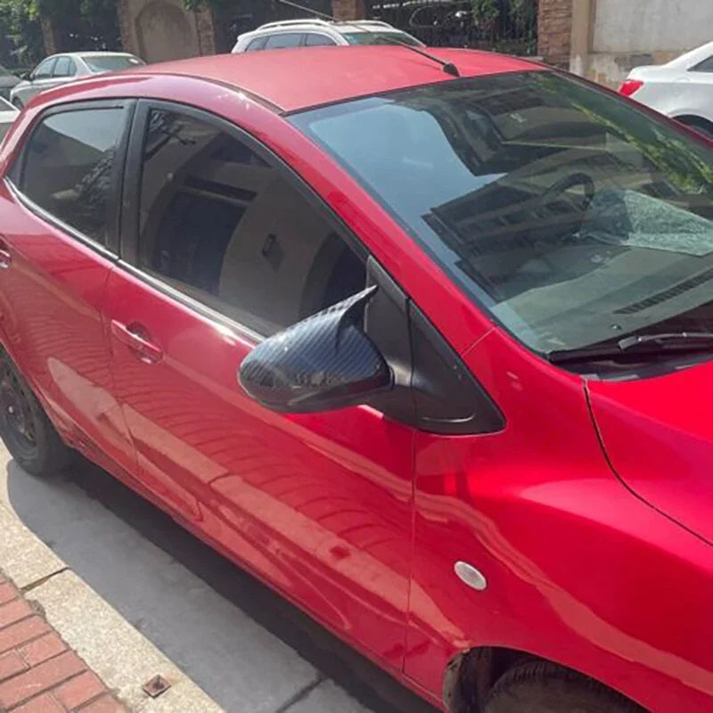 For Mazda 3 2010-2013 6 2009-2011 Rearview Side Mirror Cover Wing Cap Car Exterior Door Rear View Case Trim Carbon Fiber Look Quake