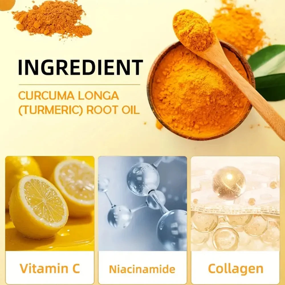 Turmeric Facial Essence Nourishing Brightening Fade Dark Spot Skin Care Firming Glowing Complexion Moisturizing Quake