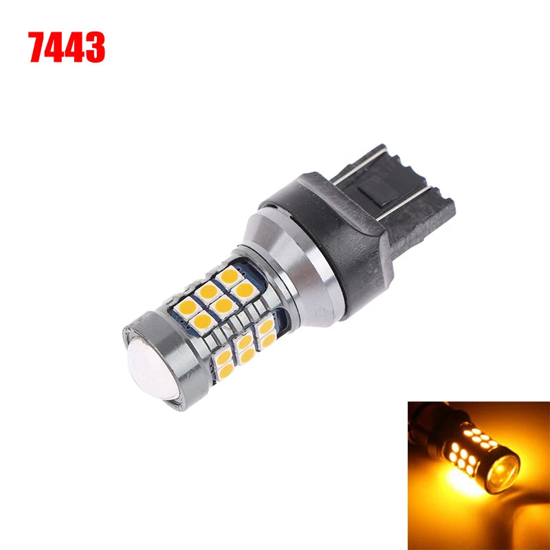 1Pc T20 LED 7440 7443 Led WY21W W21W Led Bulbs Car LED Bulbs Signal Lamp T20 27SMD 3030 Backup Brake Reverse Parking Lamp Quake 7443 Yellow