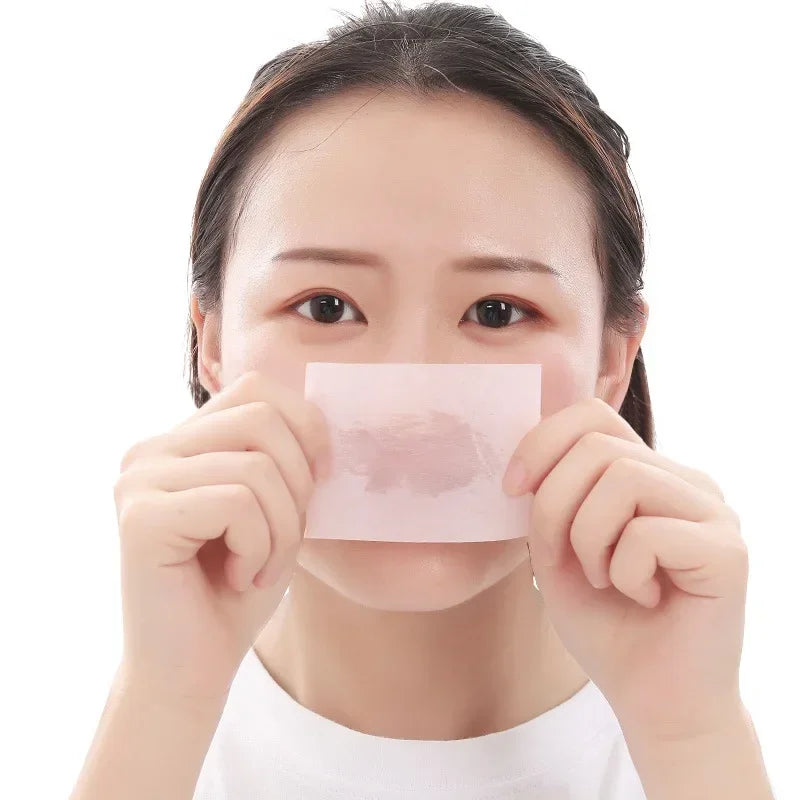 100Pcs Face Oil Blotting Paper Protable Face Wipes Facial Cleanser Oil Control Oil-absorbing Sheets Blotting Tissue Makeup Tools Quake