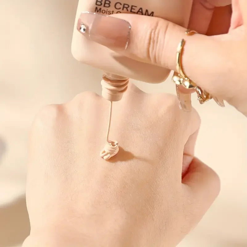 Waterproof BB Cream Full Coverage Concealer, Natural/Ivory Long-Lasting Foundation Makeup,Oil Control,Even Skin Tone,Hide Pores Quake