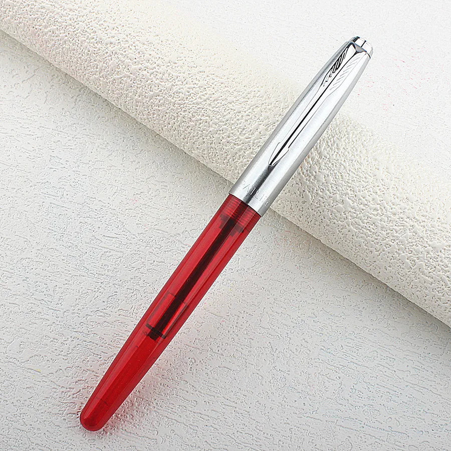 Luxury High Quality 0.38MM Fountain Pen Classic Write Retro Plastic Transparent Finance Nib Pen Stationery Office Supplies Quake 017-2 0.38MM