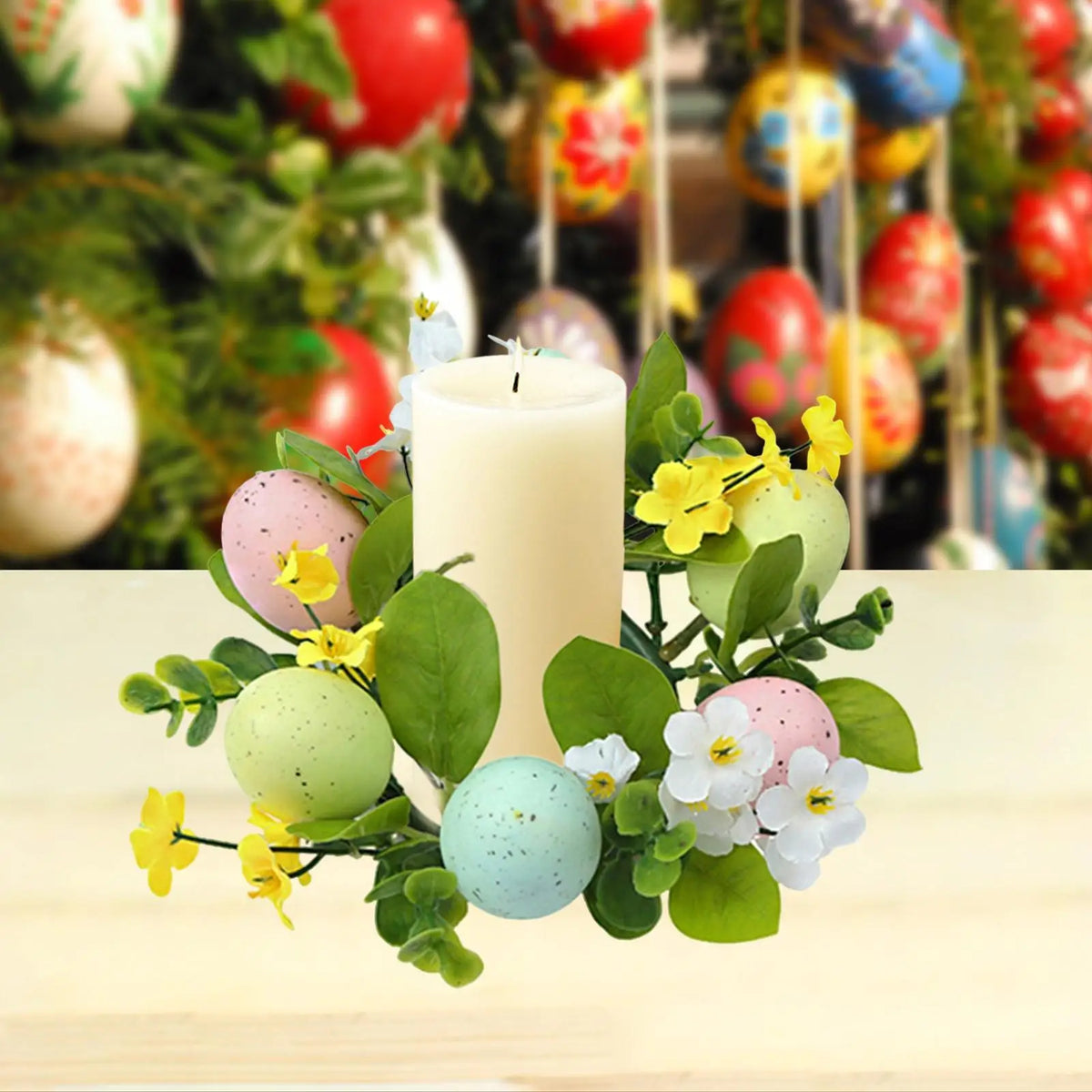 Small Christmas Candle Wreath Home Furnishing Xmas Gift Creative Artificial Centerpiece for Indoor Wedding Party Farmhouse Decor Quake