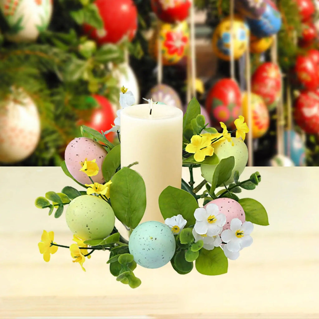 Small Christmas Candle Wreath Home Furnishing Xmas Gift Creative Artificial Centerpiece for Indoor Wedding Party Farmhouse Decor Quake