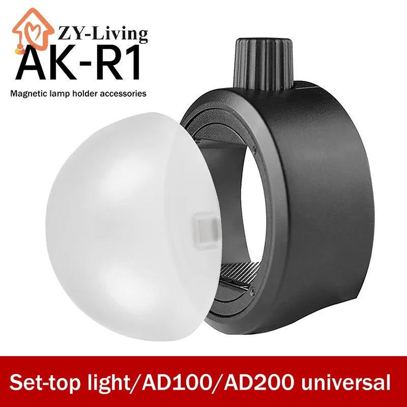 1Pcs AK-R11 Magnetic Dome Diffuser Replacement For V1 Round-Head Flash/for AD200/AD200Pro/for Flash Series V1/S-R2 Spare Part Quake