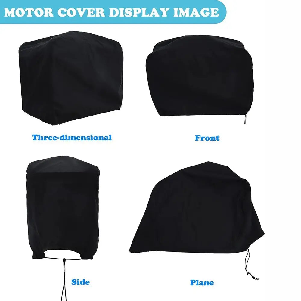 New 15-150HP Full Outboard Engine Cover Anti-scratch 210D Oxford Cloth Motor Engine Boat Cover Sun Protection Paddle Hoist Cover Quake