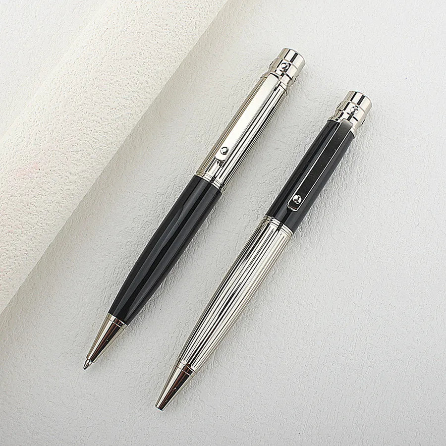 Elegant Vintage Rotating Metal Pen Smooth Blue Ink Writing High End Office Business Design with Pen Holder Quake 3010-17