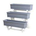 Flower Plant Display Stand 3 Tier Shelf Elevated Planter Freestanding Garden Bed for Deck Indoor Outdoor Lawn Balcony Growing Quake Grey